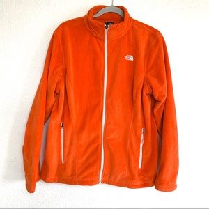 The North Face Fleece Fuzzy Orange Zip Up Sweater